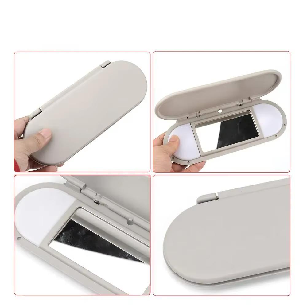 1Pc Car Roof Sunvisor Sun Visor Makeup Mirror Glass Cover Light Lamp Cap Lid For BMW Mini F54 F55 F56 F60 2015-2020 Black/Grey