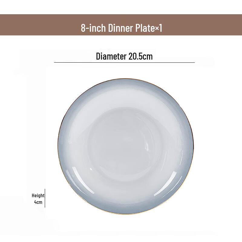 Глубокая керамическая тарелка Jingdezhen в скандинавском стиле 8 inch Deep Plate