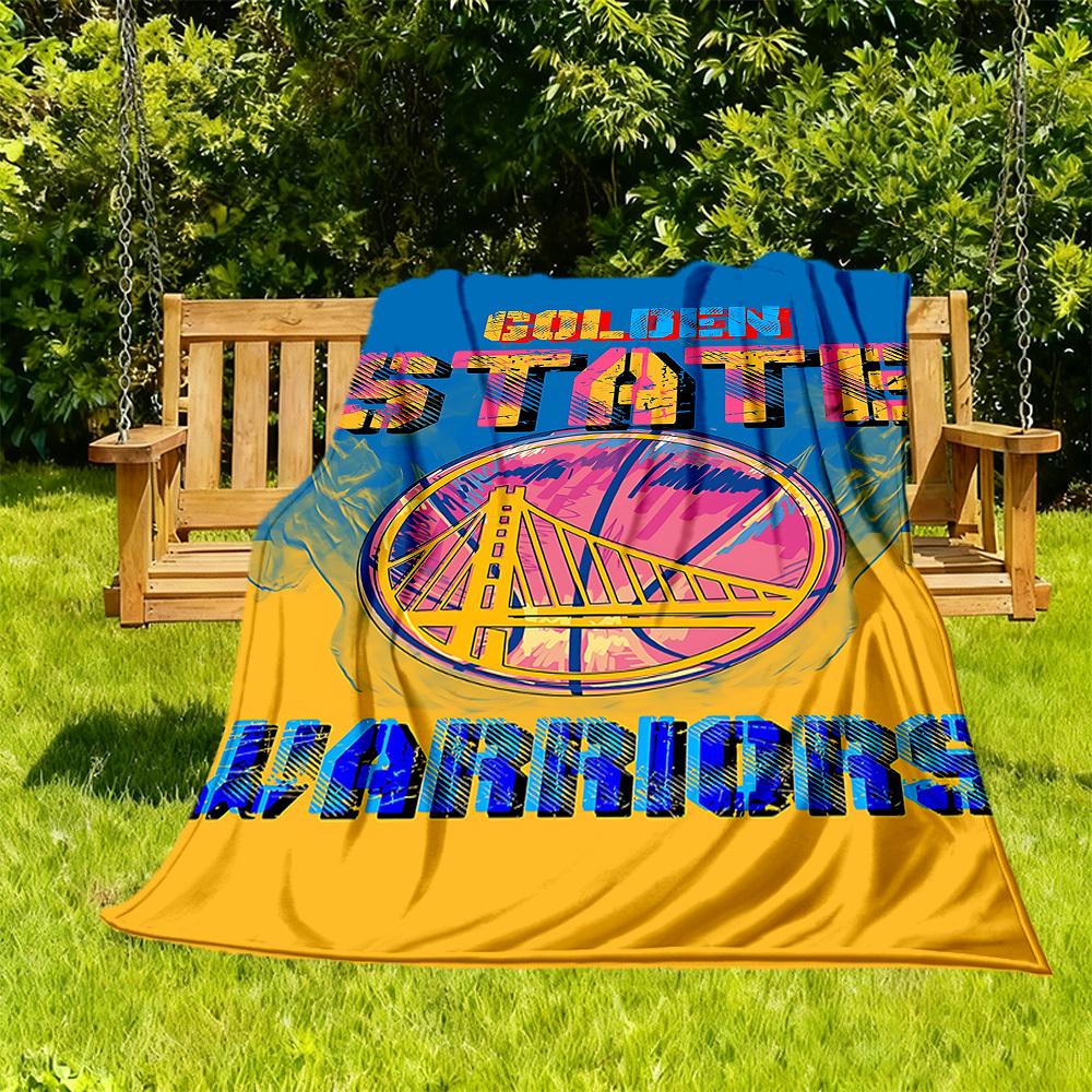1PC Golden State Warriors Outdoor Blanket Lightweight Flannel, Soft & Warm, All-Season Use for Sofa, Outdoor, Camping, Living Room, Office18