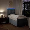 Exclusive House - Bed Slat Base with Mattress Light Grey 100x200cm Fabric