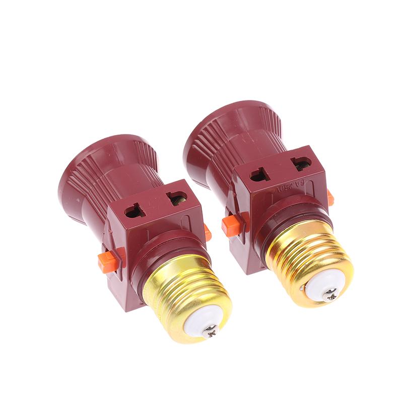 2 Stück E27 Schraubglühbirnenfassung Konvertieren zu Mit Schalter Lampenfassung LED-Glühbirnenadapter Mit Schalter Lampenbirnen-Beleuchtung Fassungsadapter