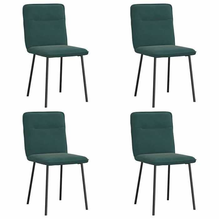 VidaXL Dining Chairs Set of 4 Dark Green Velvet, Chair, Living Room Chair, Accent Chair, Kitchen Chair, Seat of 3315311