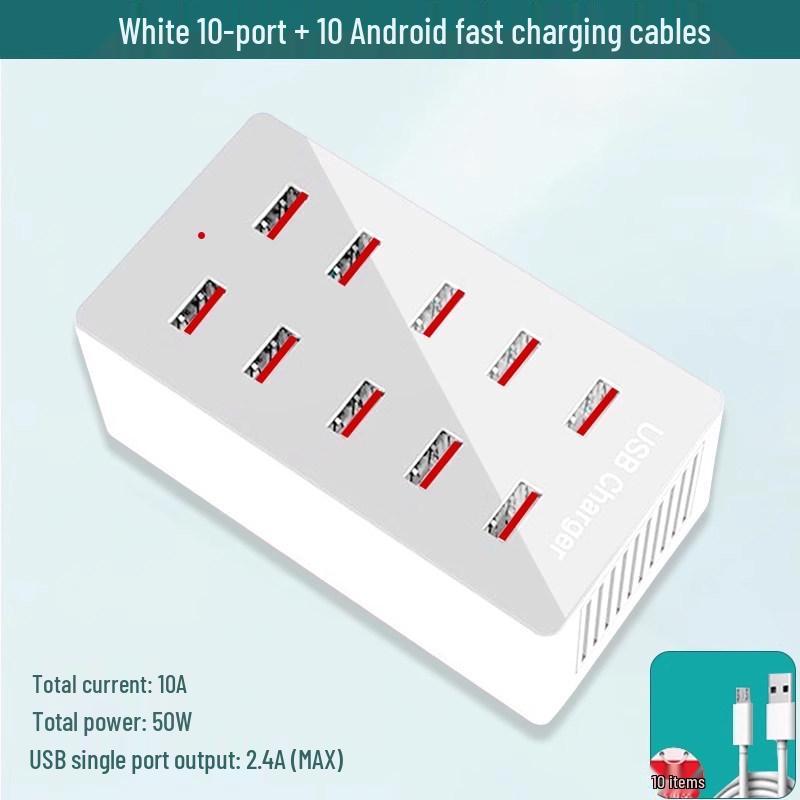 Multi-Port USB Charger Station: Fast Desktop Charger with 10, 20, or 50 Ports for Phones