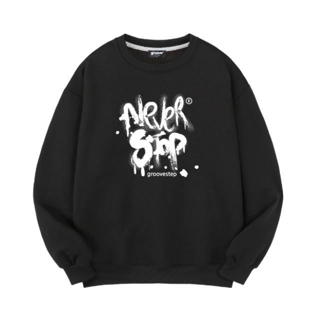 GROOVESTEP Never Lettering Oversized Sweatshirt M0197 (A Type)