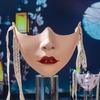 Painted Beauty Mask Masquerade Mask Party Mask Aesthetic Mask Mechanical Half Face Mask for Halloween Christmas Cosplay