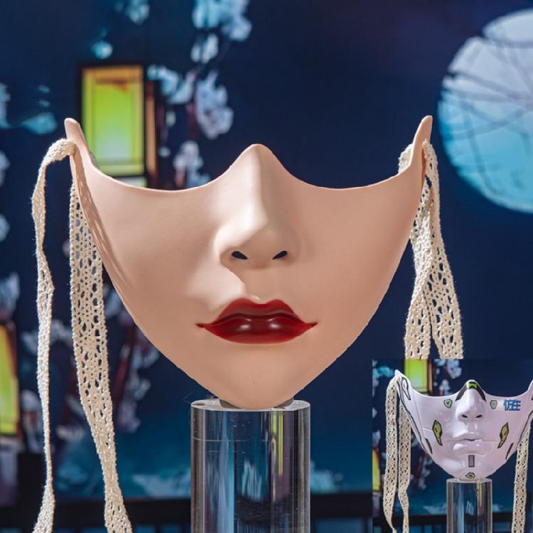 Painted Beauty Mask Masquerade Mask Party Mask Aesthetic Mask Mechanical Half Face Mask for Halloween Christmas Cosplay
