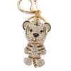DIY Trinkets Couple Gifts Car Keychain Metal Rhinestone Keychain Tiger Key Ring Tiger Key Chain