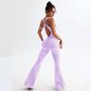 Neuer Jumpsuit mit Kreuzrücken und Leopardenmuster, ausgestellte Hosen, nahtlose Yogahose für den täglichen Gebrauch und Outdoor-Sportarten