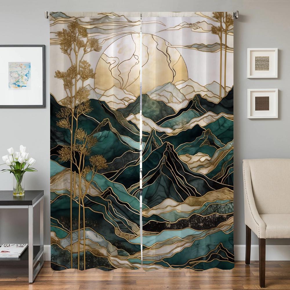 Window Home Interior Kitchen Curtains for Living Room 2 Pieces Blackout Curtains Door Curtain Trend Bedroom Decoration Partition