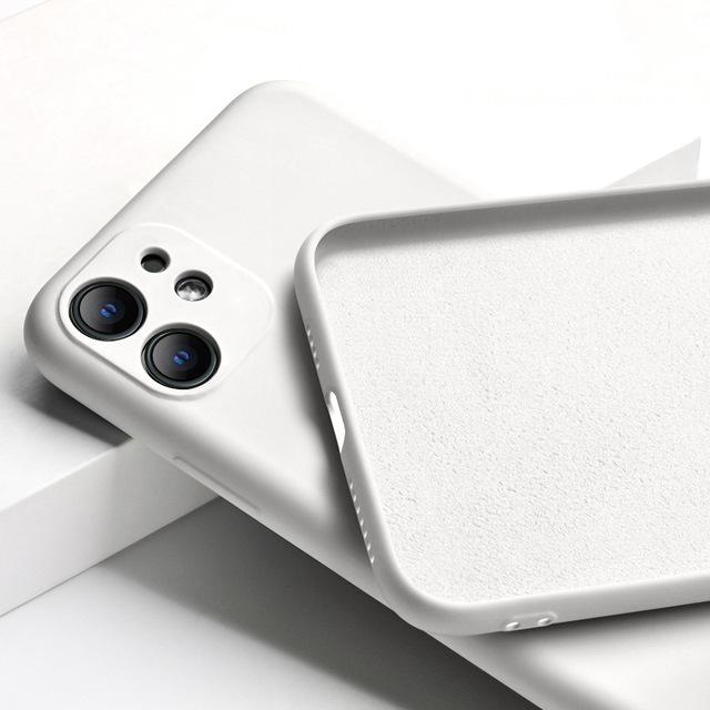 Coque de luxe en Silicone liquide souple, étui Original antichoc pour Iphone 14 13 11 12 Promax Xr Xs 78plus, polaire Super Fine