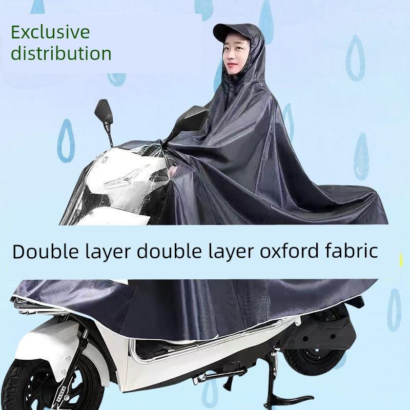 Oxford Style Thickened Adult Riding Double/Single Oversized Raincoat for Electric Bikes, Electric Scooters, and Motorcycles