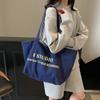 Casual canvas bag Lazy wind underarm bag 2025 new letter tote bag large capacity double-sided shoulder bag