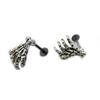 Skull Devil Hand Lip Piercing Zircon Skeleton Labret for Women Men Palm Stud Earrings Christmas Gift Hot Unique Punk Metal 1pc