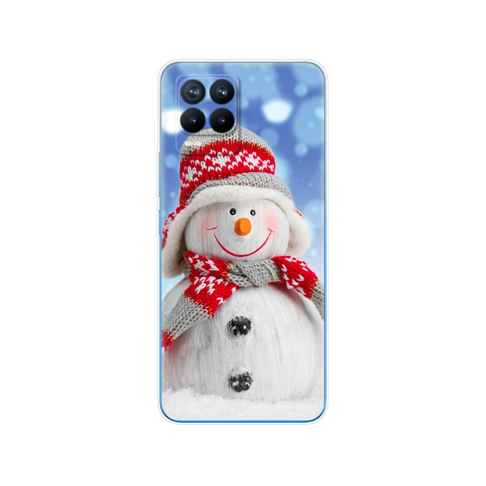 Für Realme 8 Hülle 6,4 Zoll Rückseitige Telefonabdeckung Für Realme 8 Pro OPPO Realme8 4G RMX3085 Stoßstange Winter Weihnachten Schnee Baum Neujahr