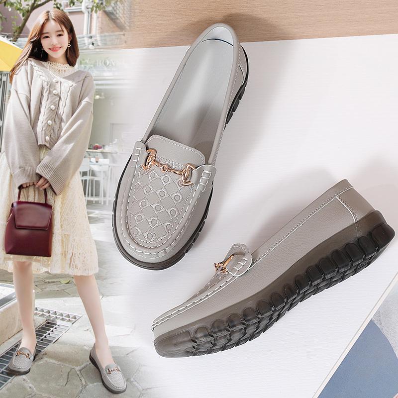 Осенние новые замшевые туфли-бобы на мягкой подошве — фото 3