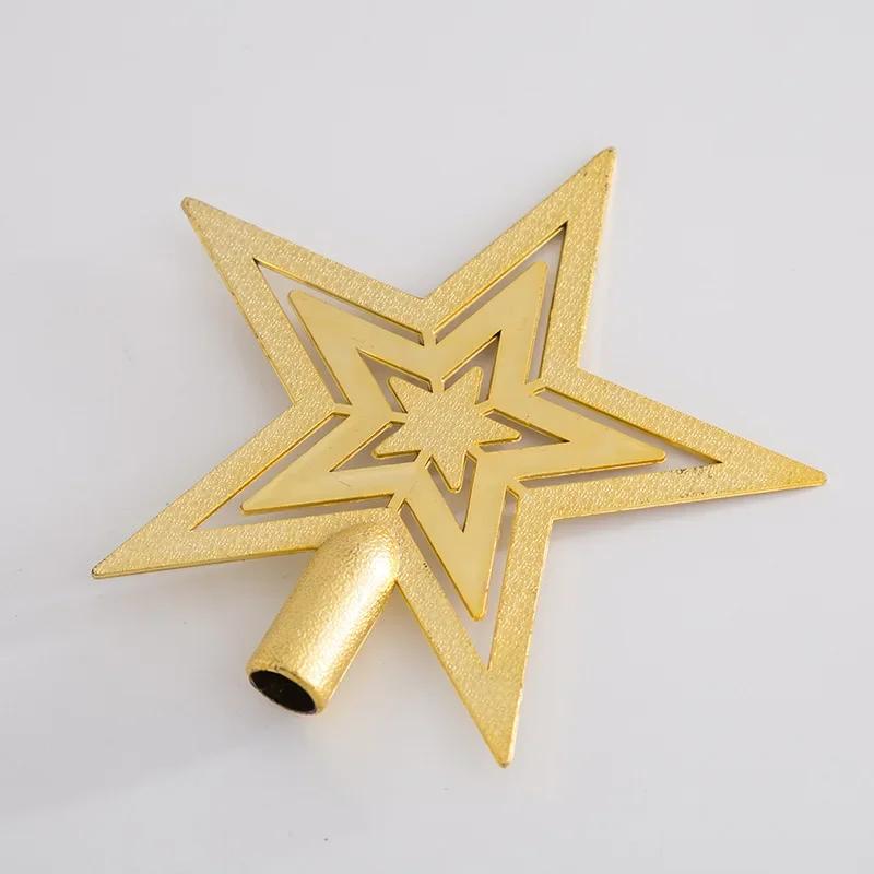 20PCS Christmas Tree Toppers Pentagram Accessories Electroplated Tree Toppers Garland Accessories Christmas Decorations