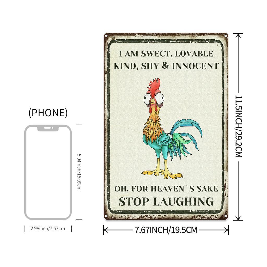 Funny Vintage Foam Wall Art, Antique Metal Tin Plate, Suitable for Home Kitchen Garden Bedroom Bar Bathroom Cafe Decoration