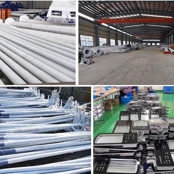 220V LED Streetlight Pole with Single/Double Arm, 6-12 Meters for Outdoor and Rural Areas