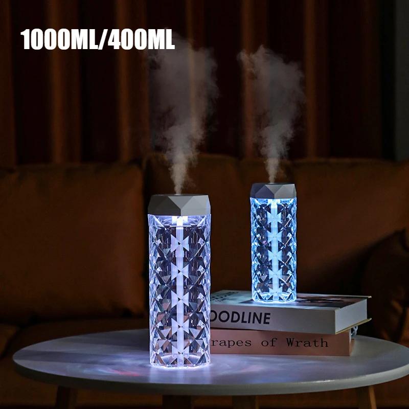 Kreativer Kristall Luftbefeuchter USB Schlafzimmer Schreibtisch Buntes Stimmungslicht Luftbefeuchter Ultraschall Leise Nebelerzeuger Diffusor