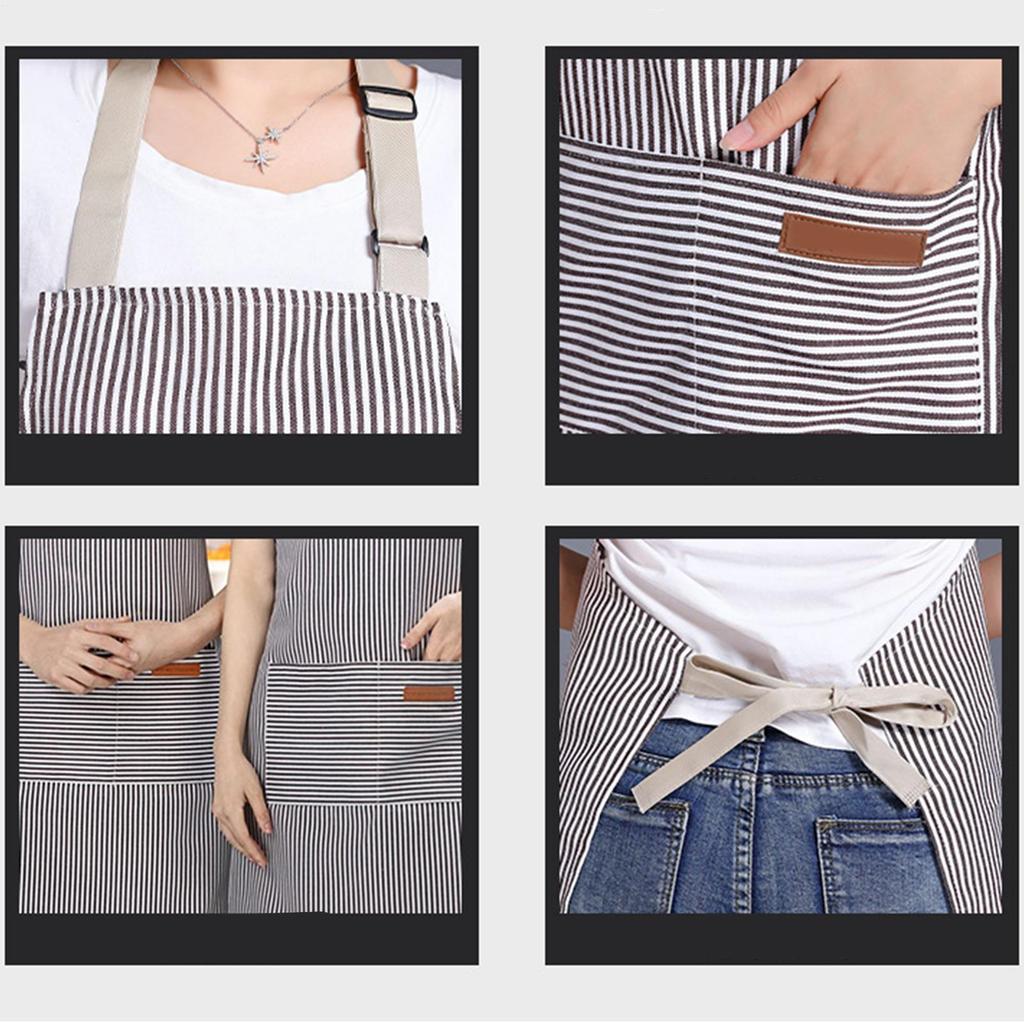 Kitchen Apron Waterproof with Waist Tie Cooking Aprons with 2 Pockets for Waiters Nail Technicians Stylist Baking Gardening