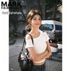 Mark Fairwhale Women's Off-Shoulder Slim-Fit Short Sleeve T-Shirt