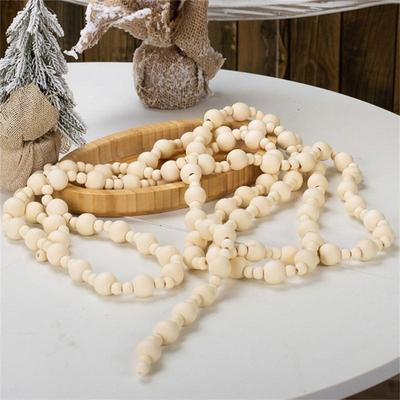  Decorative Wooden Bead Strands For Christmas Tree Hanging Ornament Holiday Party Decorations Creative DIY Craft Projects