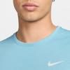 Nike Dri-Fit UV Logo Print Round Neck Solid Color Comfortable Casual Breathable Short Sleeve T-Shirt Men Tops Sky-Blue DV9316-464