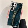 Retro Zipper Jeans Pattern Soft Phone Case For Samsung Galaxy S26 Ultra S25 Edge S24 FE S23 Plus S22 S21 + S20 Plating Anti-Fall