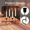2Pcs Candle Holders Candlesticks Half Heart Shaped Base Art Decorative Black Stands for Villa