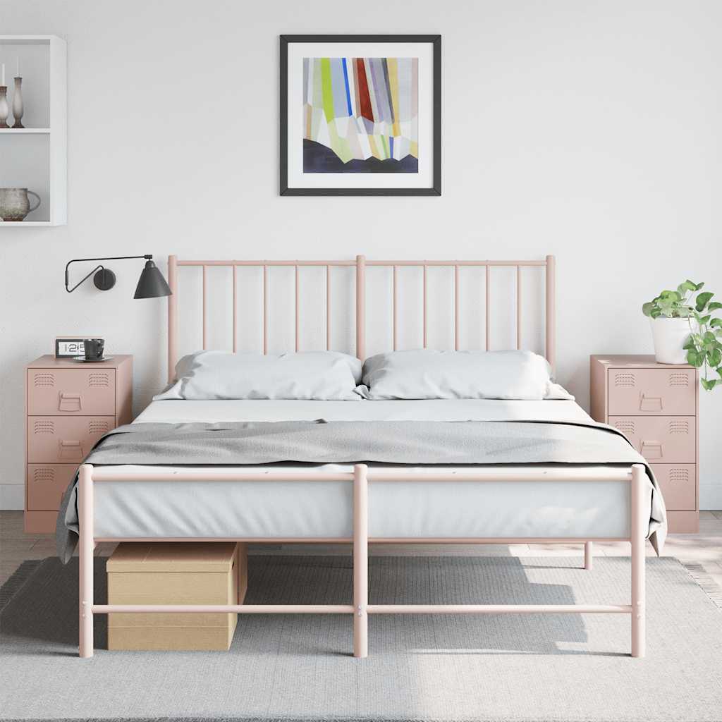 Nightstands 2 pcs. Pink 34.5 x 39 x 62 cm Steel