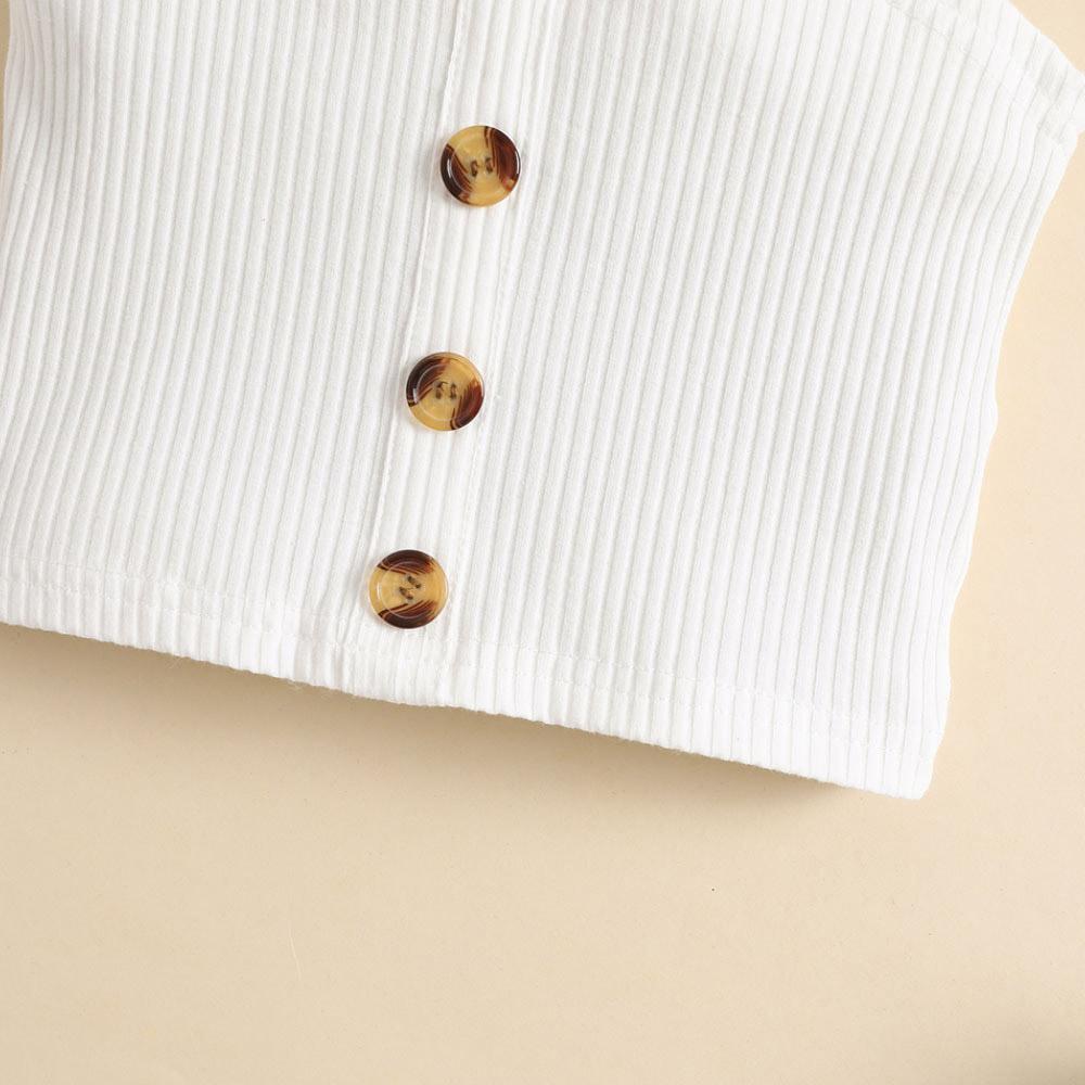 Toddler Baby Girl Outfit Bow Straps Ribbed Knit Tank Tops Belt A-line Mini Skirt Set 2pcs Summer Cute Clothes