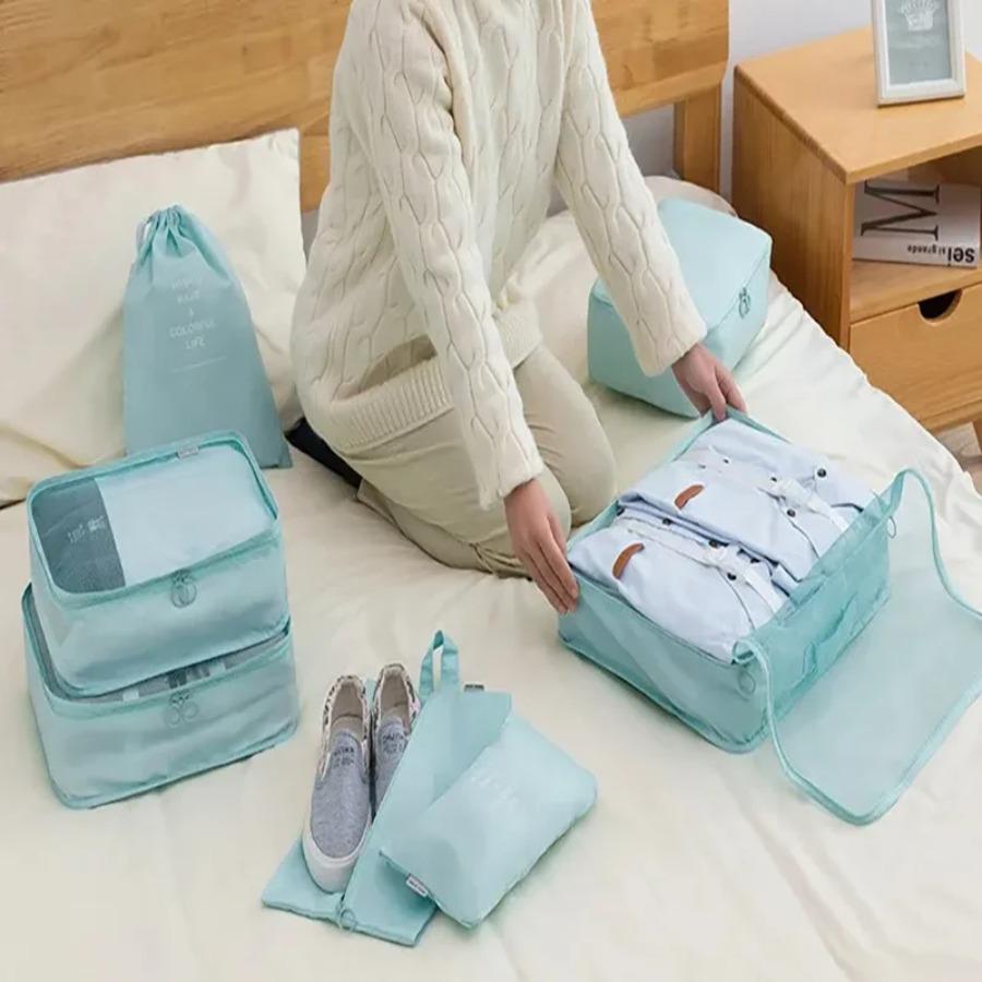 4/7/8 Piece Set Travel Bag Organizer Clothes Luggage Travel Organizer Blanket Shoes Makeup Organizers Bag Suitcase Pouch Packing Cubes