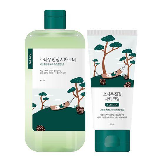 ROUND LAB for Men Pine Soothing Toner/Cream 2-pack (Toner 300ml + Cream 75ml)