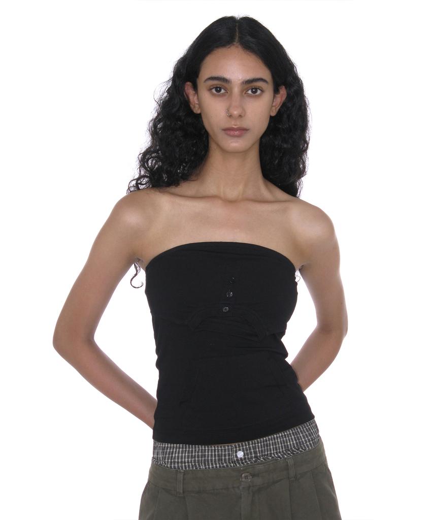 PARTIMENTO WOMEN Deconstructed Strapless Top_Black