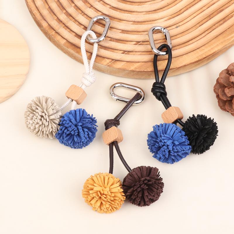 Blumen Quaste Kugel Taschenanhänger Schlüsselanhänger Lederanhänger Luxus Einfach All-Matching Taschen Dekoration Zubehör