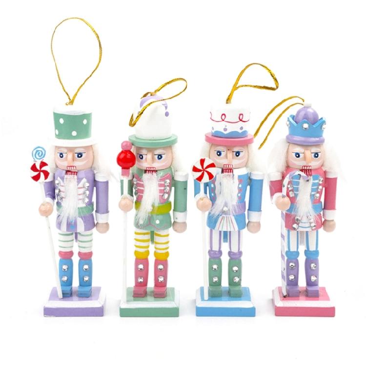 Christmas Nutcracker Ornament Set, Traditional Wooden Painted Puppet Soldier 1