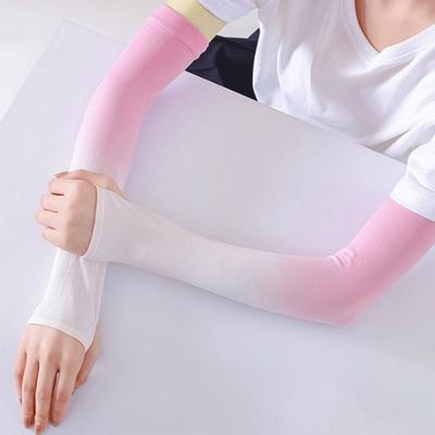 1 Par Mangas de Braço com Proteção UV Elásticas Respiráveis Cor Gradiente Mangas de Braço Gelo