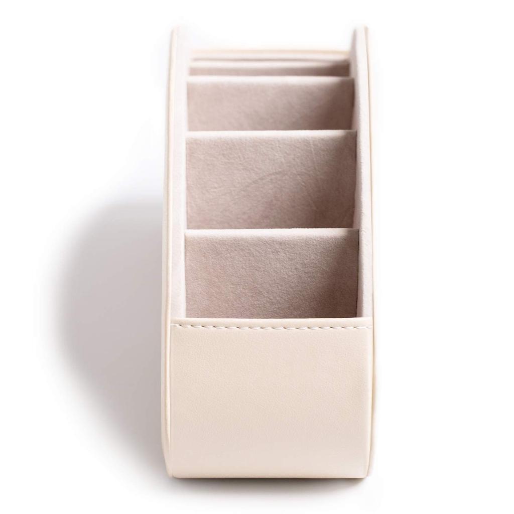 Stylish, Waterproof, Multi-functional Remote Control Rack with PU Leather, 5 Compartments, and a Multi-functional Remote Control Stand. Ideal for