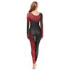 Womens Sparkling Gradient Jumpsuit Color Block Rhinestone Decorated Bodysuit Leotard Dance Gymnastics Costume