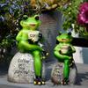 Collectible Frog Sitting On Stone Creative Cute Mascot Frog  Figurine Frog Statue Garden Decoration
