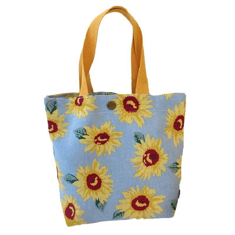 Charming Mini Canvas Lunch Tote Soft Cotton Linen Handbag For Daily Use