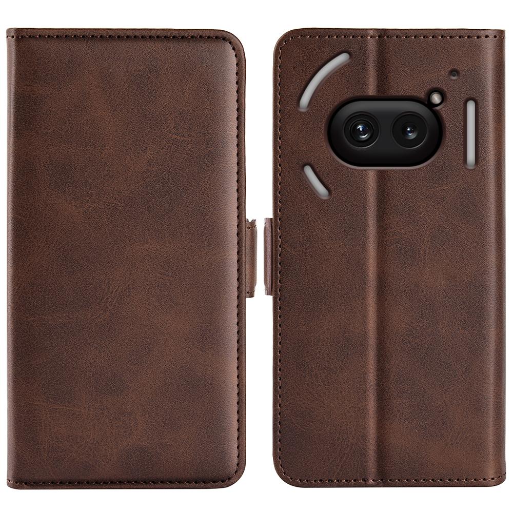 For Nothing Phone (2a) Plus/Phone (2a) Case Leather Adjustable Stand Smart Phone Cover with Dual Magnetic Clasp