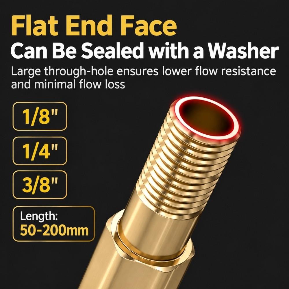 1/8" 1/4" Messing Verlängerungsnippel 50mm-200mm Außengewinde Innengewinde Fitting Für Wasserleitungen