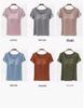 2025 Gradient Cotton Crop Top with Chest Pads - Fashionable Short-Sleeve T-Bottom Bra Style