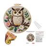 1 Set Owl Embroidery Kit with Hoop Threads Needles Beginners Pre-Stamped Bird Cross Stitch