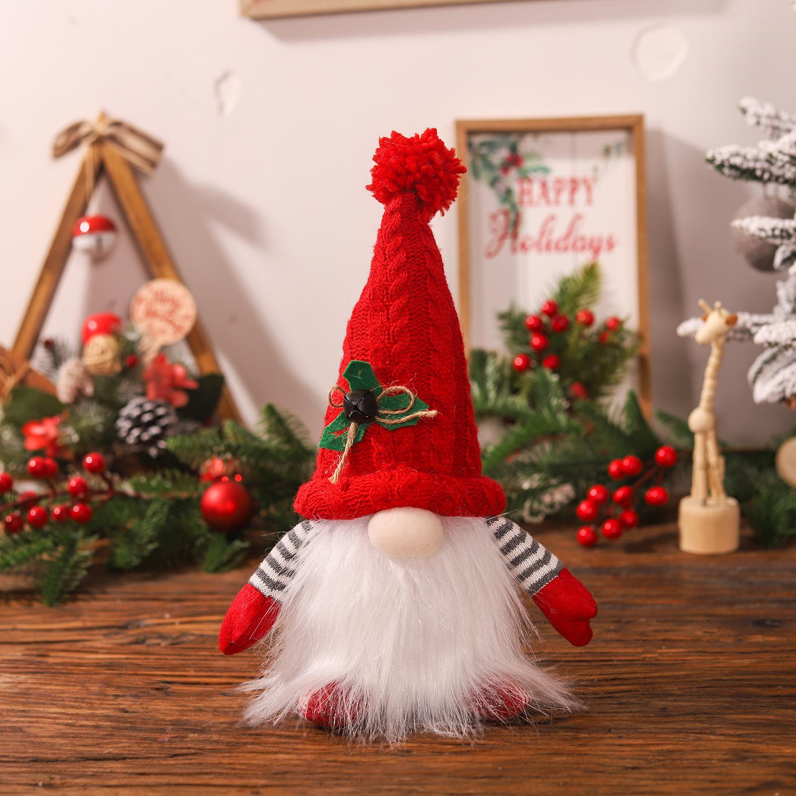 

Рождественские украшения Блестящие вязаные шапки Длинноногие лесные люди Украшения Креативная рождественская кукла Кукольные украшения