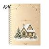 Decorative Card Display Book Christmas Gift Book, 8x6 Inch Spiral Bound Holiday Keepsake Booklet, Storage Merry Greeting Album Organizer for