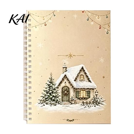 Decorative Card Display Book Christmas Gift Book, 8x6 Inch Spiral Bound Holiday Keepsake Booklet, Storage Merry Greeting Album Organizer for