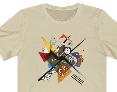 Graphic Tees for Women Watercolor, Wassily Kandinsky T Shirt and Kids Tshirt, Famous Artist Abstract Art Tee, Aesthetic, Unisex, Fine Art Design Gift