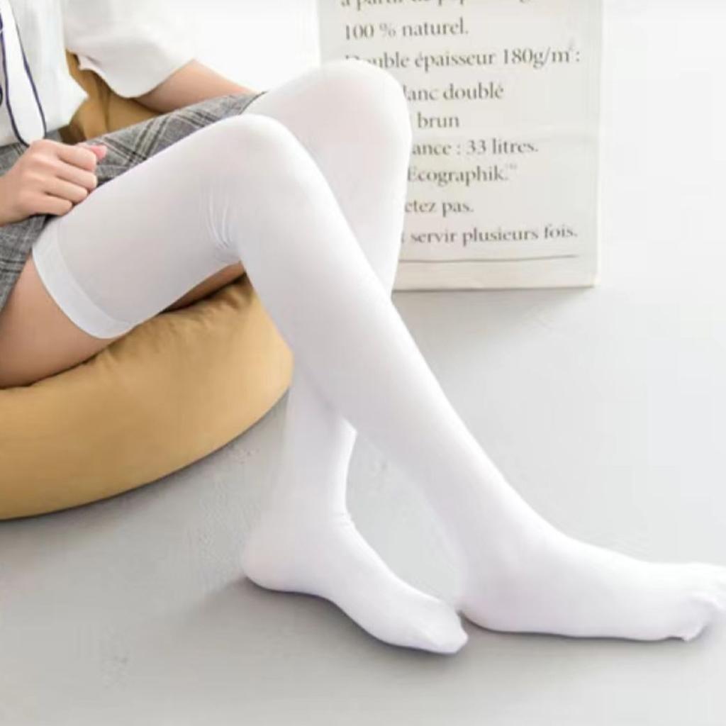 Tall Extended Stockings, Women's Velvet 65CM Knee Socks JK Black Stockings Base